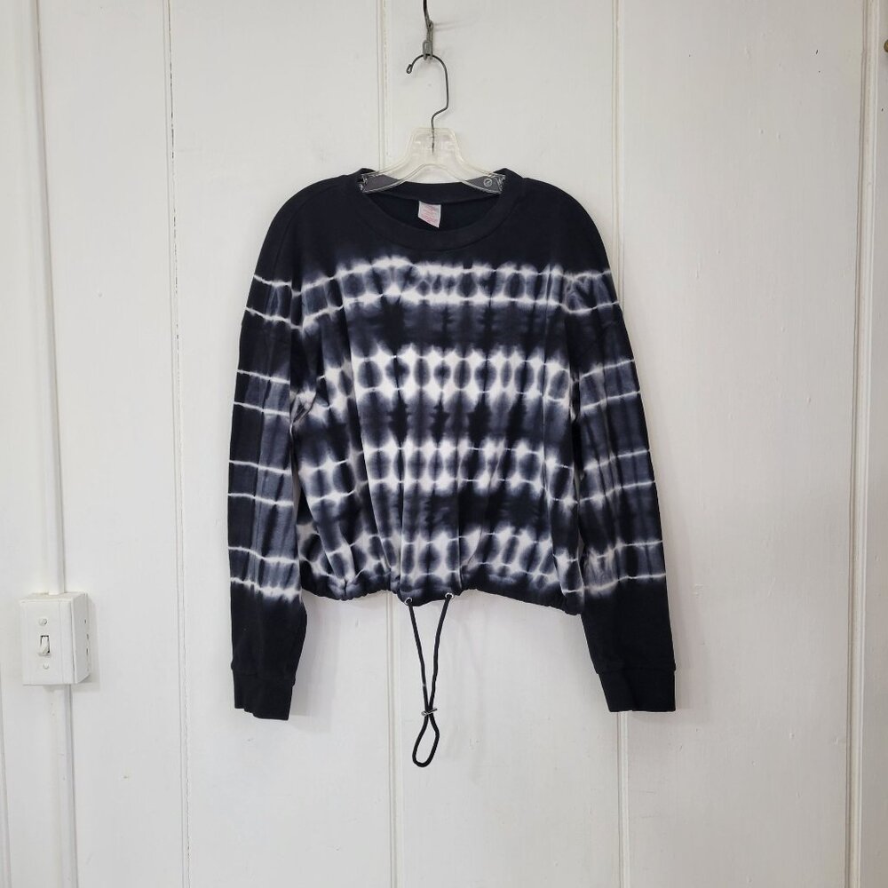 No Boundaries Black and White Tie Dye Sweatshirt